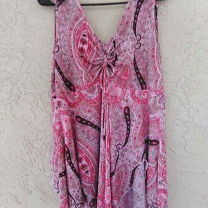 1X, SLEEVELESS, STRETCHY, MULTI-COLOR TOP.